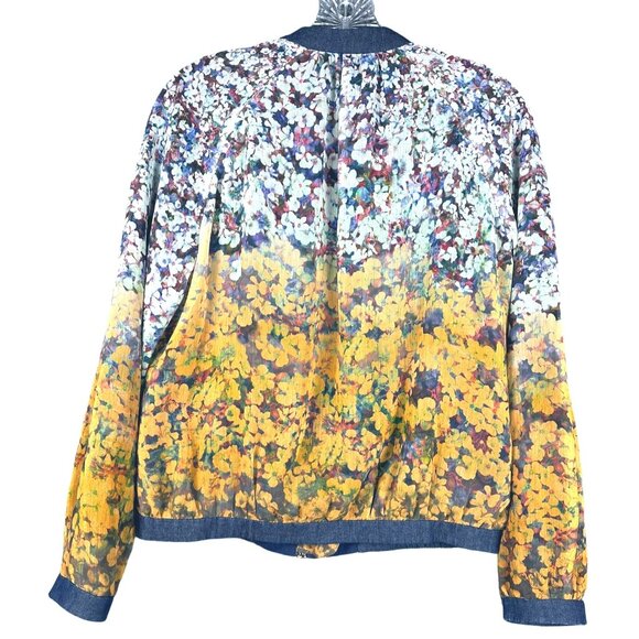Zara Basic Womens Floral Bomber Jacket Small Bloomcore Cottage Girly Boho - Picture 2 of 12